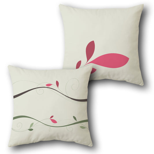 Minimal Floral Wave Cushion (Front & Back)