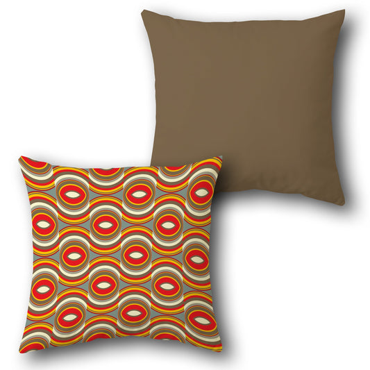 Retro Oval Pattern Cushion (Front & Back)