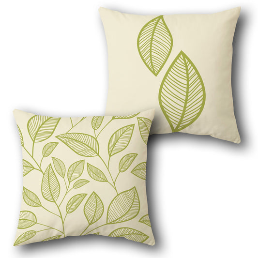 Leafy Serenity Cushion (Front & Back)
