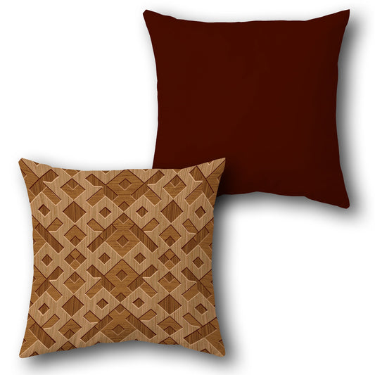 Intricate Wood Lattice Cushion (Front & Back)