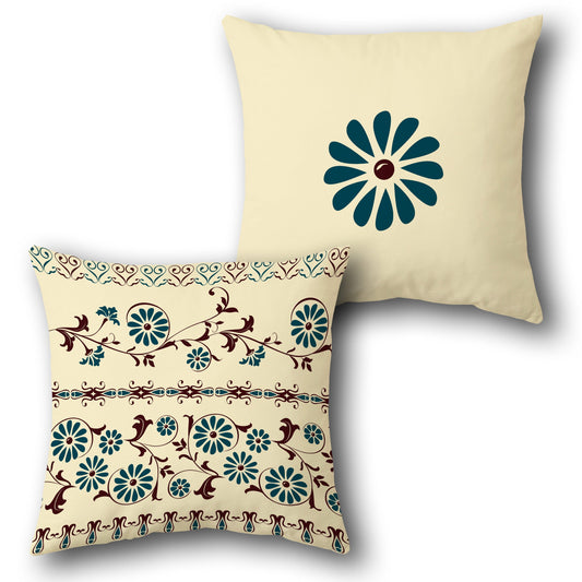 Classic Floral Band Cushion (Front & Back)