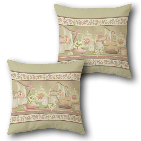 Vintage Teapot Cushion (Front & Back)