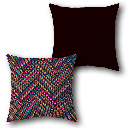 Colorful Knit Cushion (Front & Back)