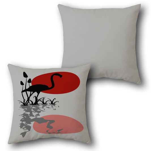 Flamingo Sunset Cushion (Front & Back)
