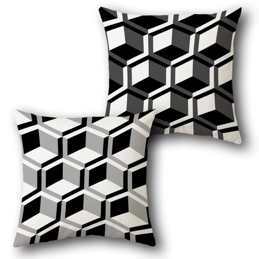 Geometric Cube Cushion (Front & Back)