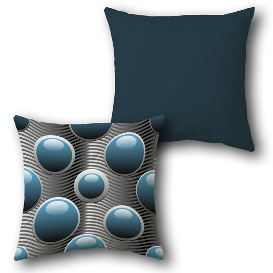 Blue Orb Wave Cushion (Front & Back)