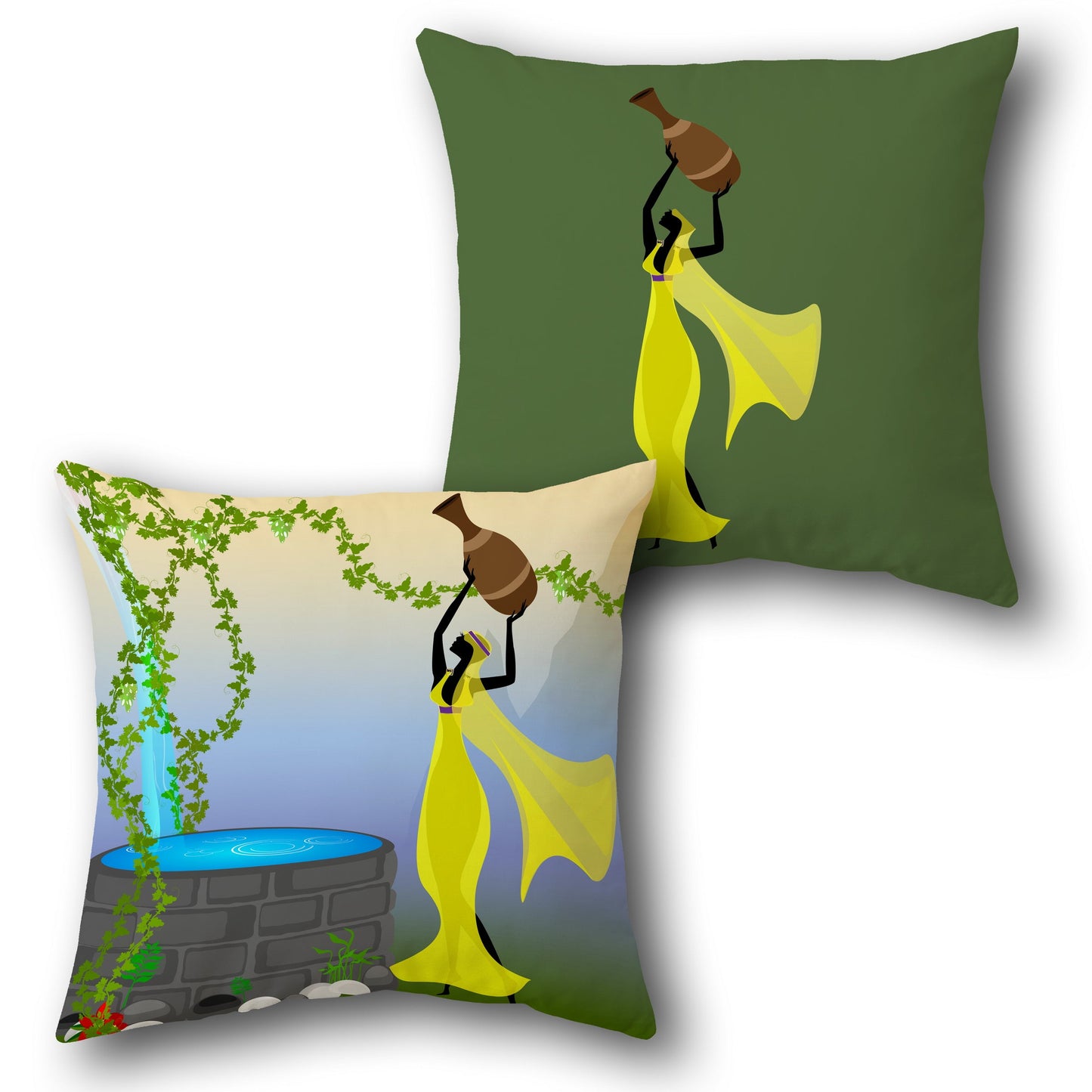 Water Maiden Cushion (Front & Back)