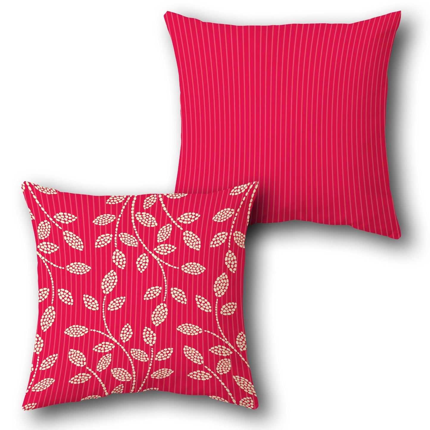 Ruby Leaf Stripe Cushion (Front & Back)