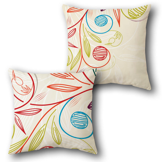 Cream Floral Swirl Design Cushion (Front & Back)