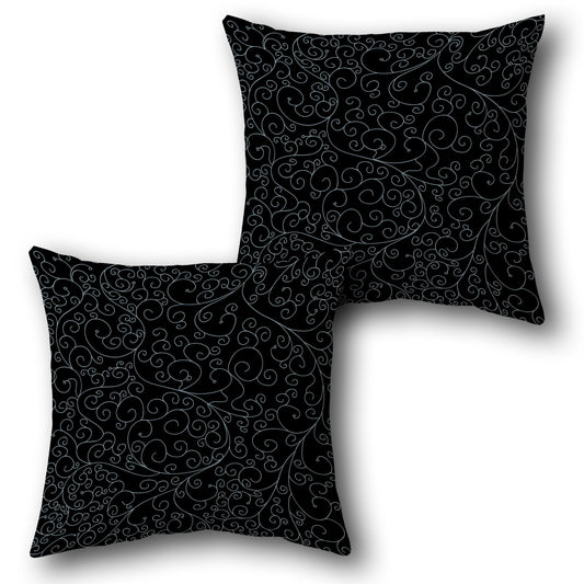 Ebony Swirl Elegance Cushion (Front & Back)