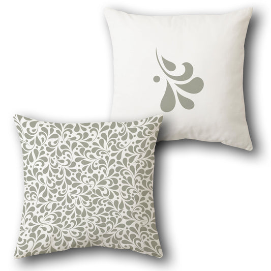 White Teardrop Cascade Cushion (Front & Back)