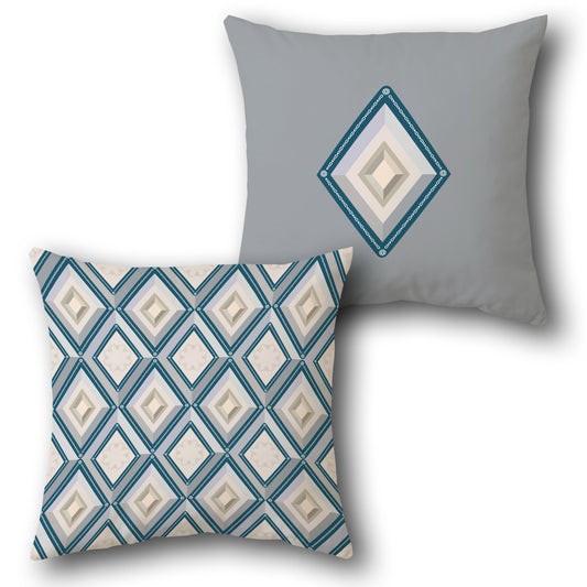 Elegant Gray Diamond Cushion (Front & Back)