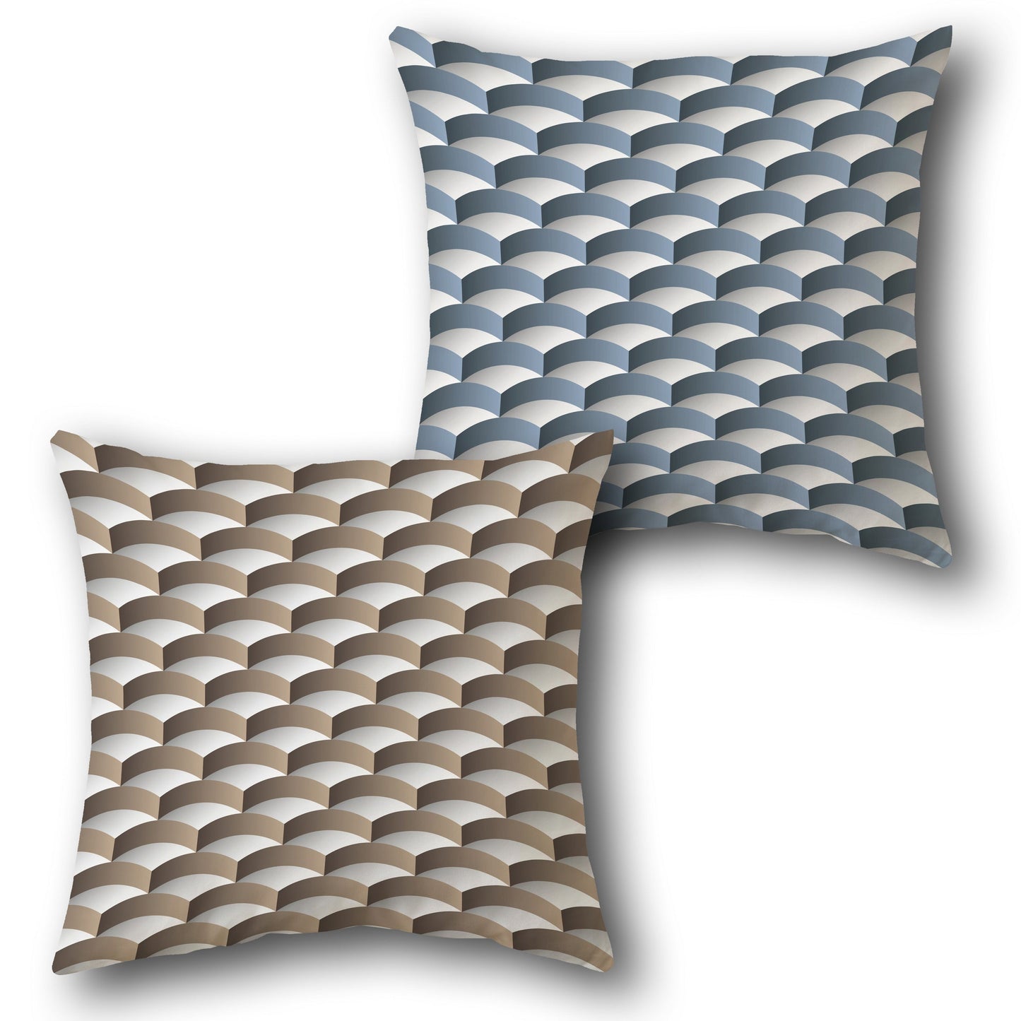 Brown Woven Scales Cushion (Front & Back)