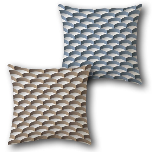 Brown Woven Scales Cushion (Front & Back)