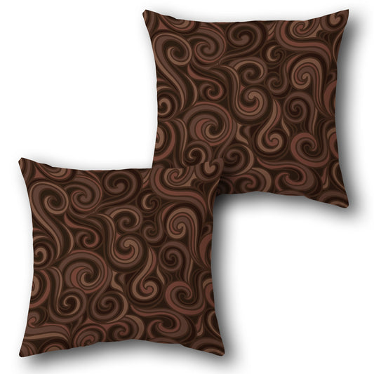 Brown and Mocha Swirl Elegance Cushion (Front & Back)