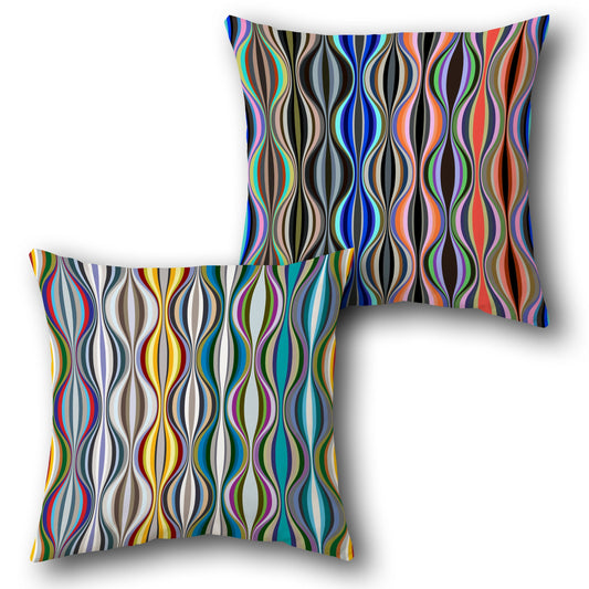Multicolor Wave Pattern Cushion (Front & Back)