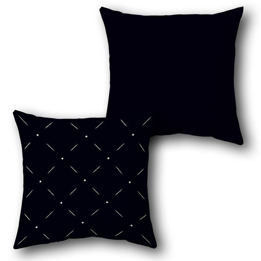 Black-White Diamond Stitch Cushion (Front & Back)
