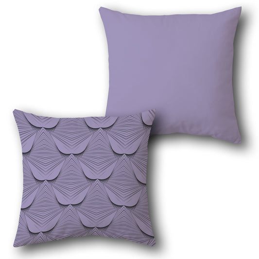 Lilac-Black Geometric Wave Cushion (Front & Back)