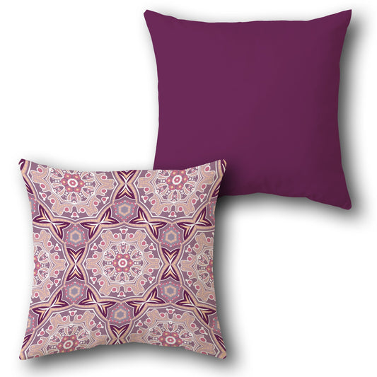 Purple-Pink Mandala Cushion (Front & Back)