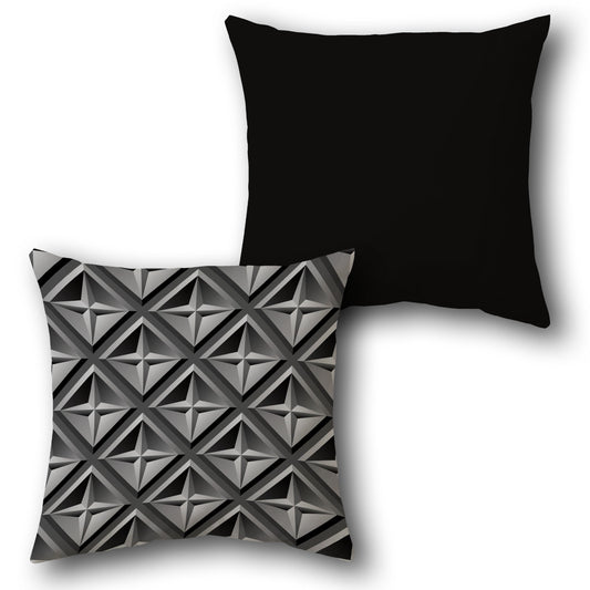 Black and Grey Diamond Grid Cushion (Front & Back)