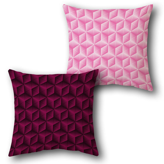 Maroon and Pink Geometric Diamond Cushion (Front & Back)