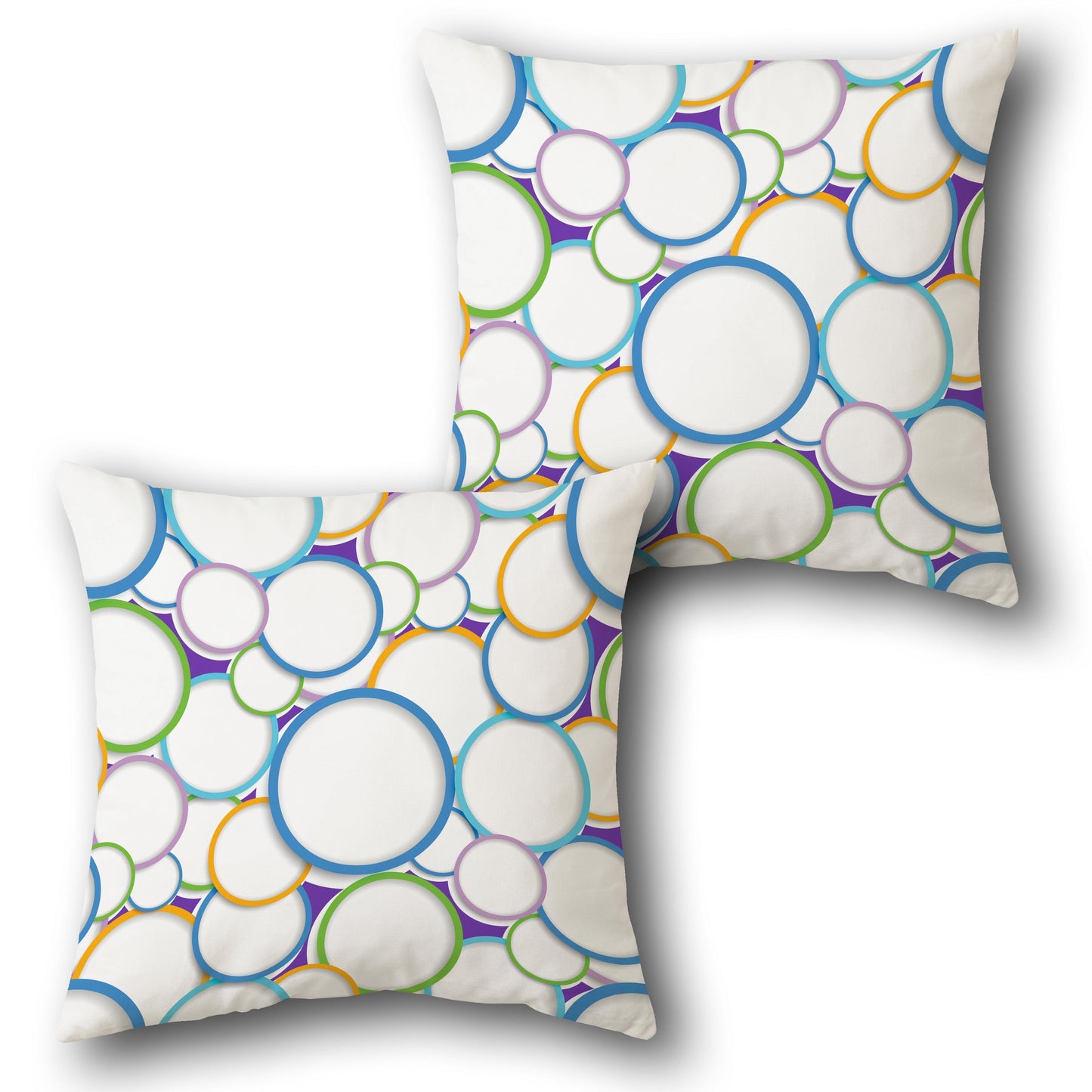 Playful Multicolor Circles Cushion (Front & Back)