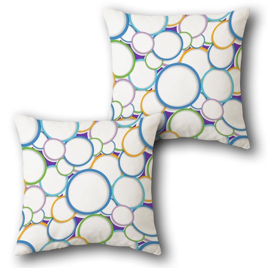Playful Multicolor Circles Cushion (Front & Back)