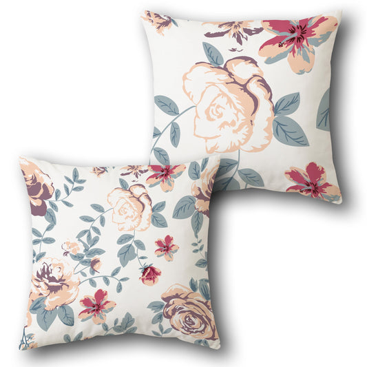 White Floral Bliss Cushion (Front & Back)