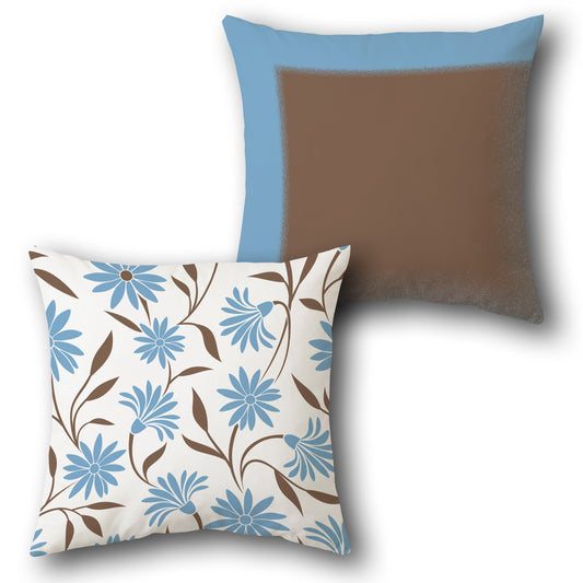 Daisy Bloom  White- Brown Cushion (Front & Back)