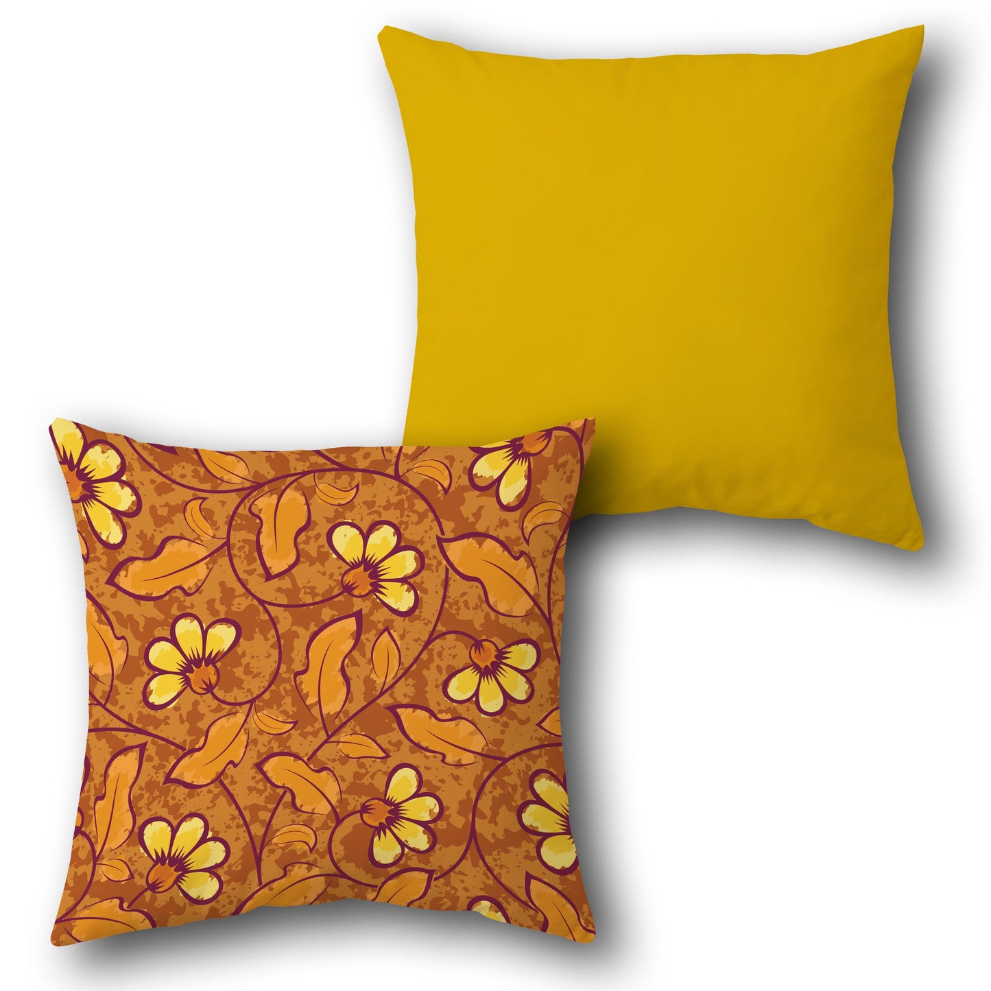 Autumn Bloom Rust-Mustard Cushion (Front & Back)