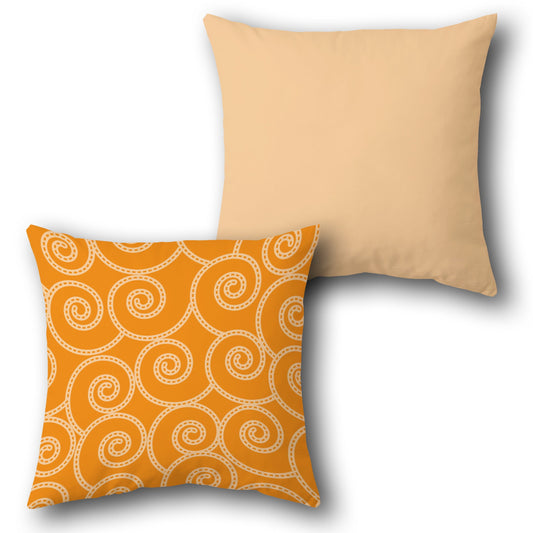Spiral Pattern Orange Cushion (Front & Back)