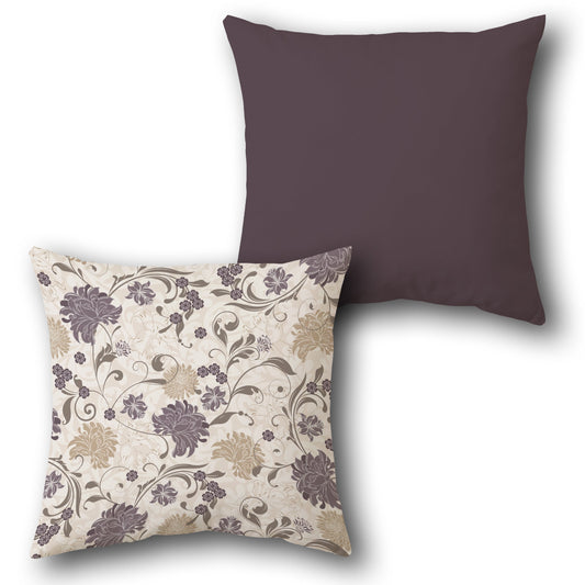 Floral Bloom Plum Cushion (Front & Back)