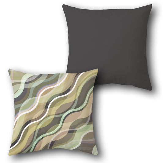 Flowing Waves Earthy Cushion (Front & Back)