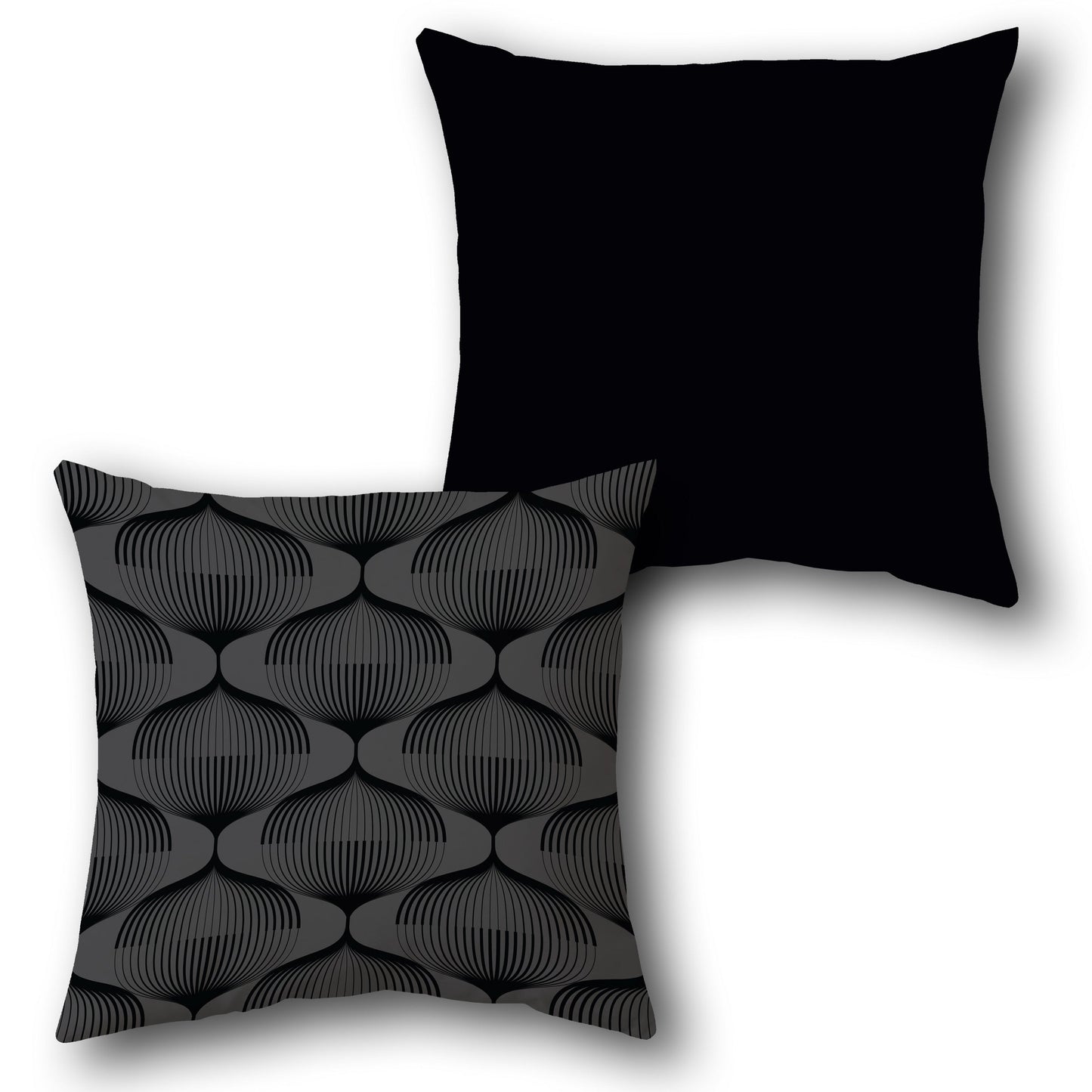 Charcoal Black Onion Dome Cushion (Front & Back)