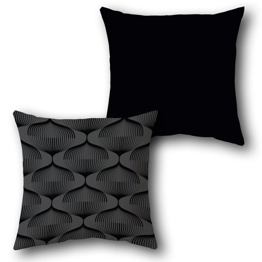 Charcoal Black Onion Dome Cushion (Front & Back)