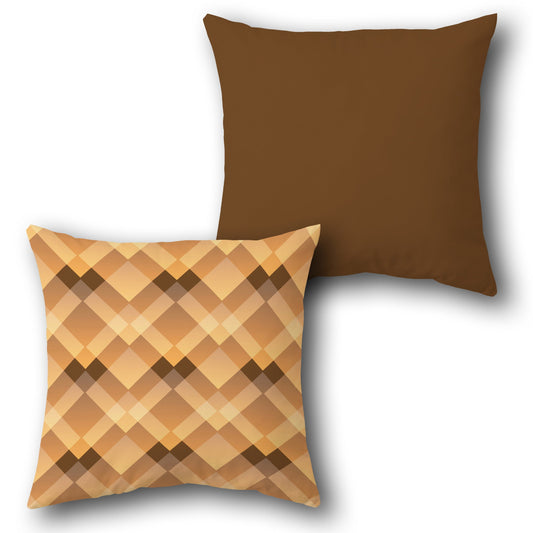 Brown Diamond Weave Cushion (Front & Back)