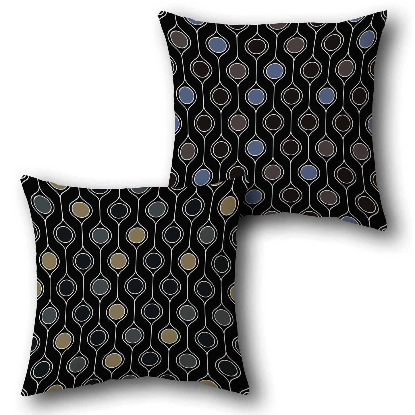 Black Multicolor Teardrop Chain Cushion (Front & Back)