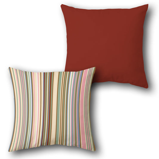 Red Striped Harmony Cushion (Front & Back)