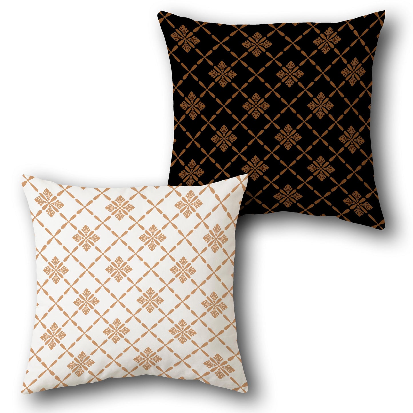 Brown Diamond Lattice Cushion (Front & Back)