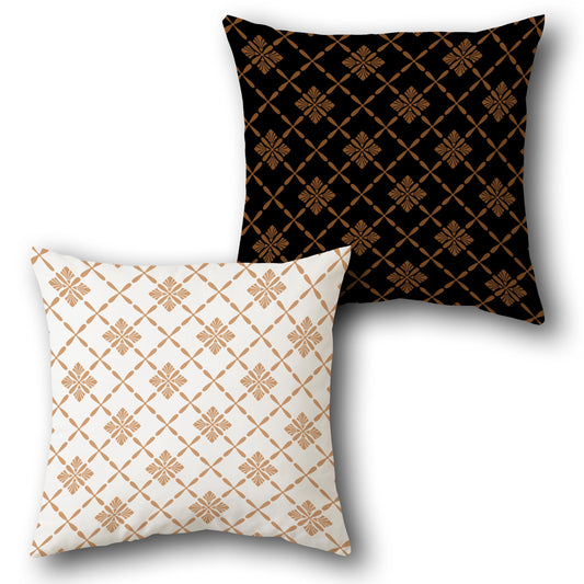 Brown Diamond Lattice Cushion (Front & Back)