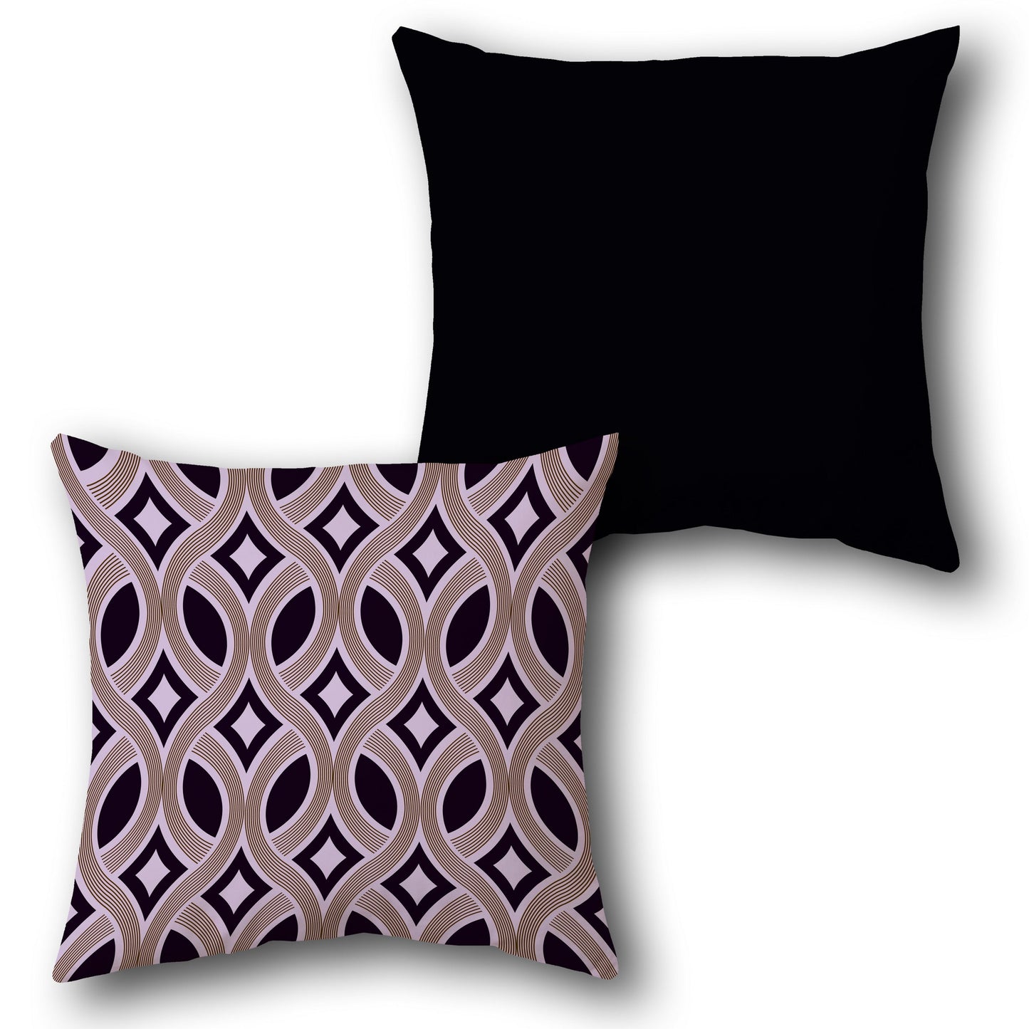 Interlock Wave Purple-Black Cushion (Front & Back)
