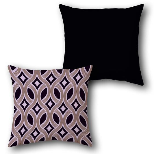 Interlock Wave Purple-Black Cushion (Front & Back)