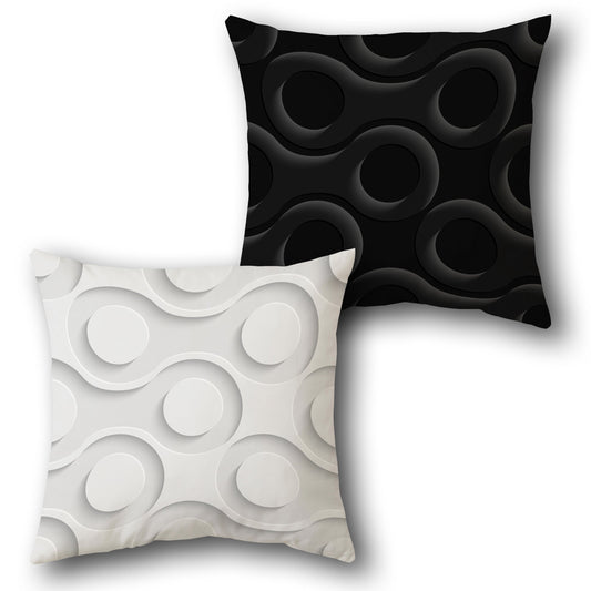 Infinity Circle White-Black Cushion (Front & Back)