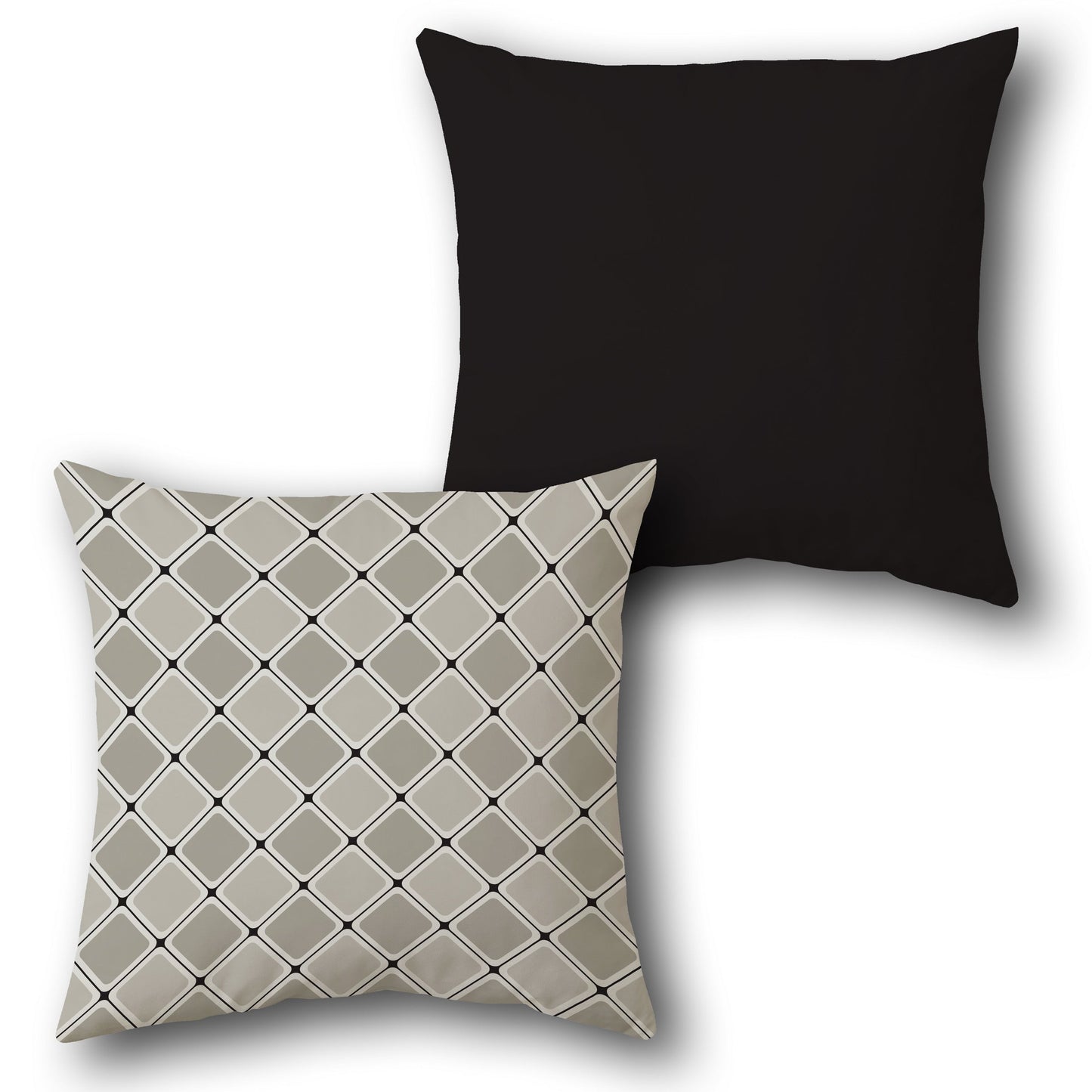 Navy and White Lotus Serenity Cushion (Front & Back)