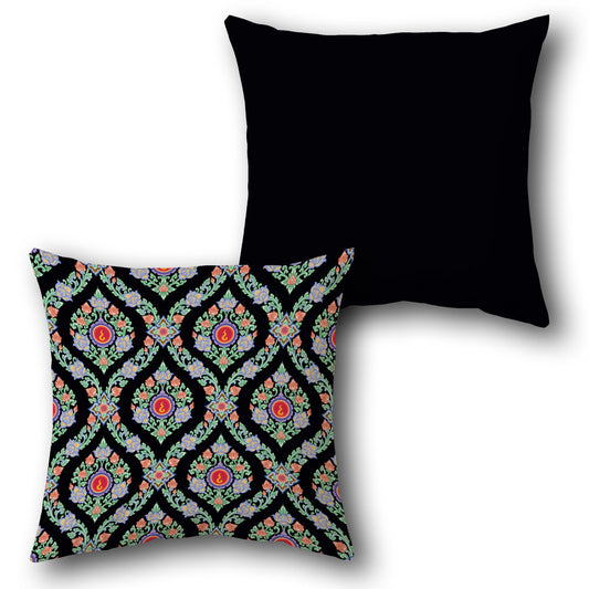 Navy and Multicolor Retro Wave Cushion (Front & Back)
