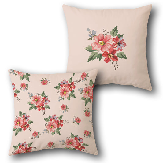Floral Blush Pink Cushion (Front & Back)