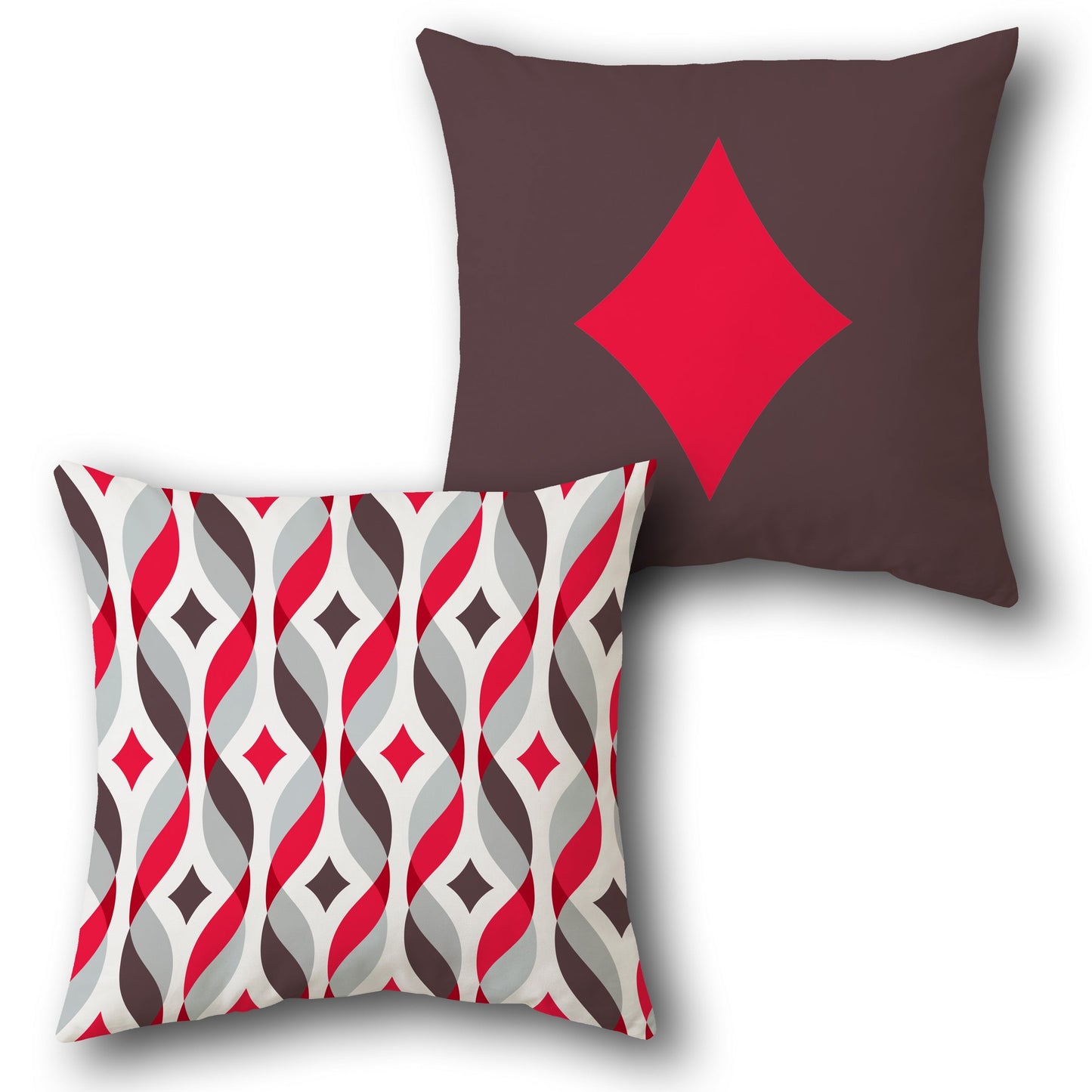 Twisted Diamond Red and Maroon Cushion (Front & Back)