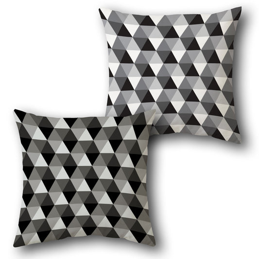 Black-Gray Triad Cushion (Front & Back)