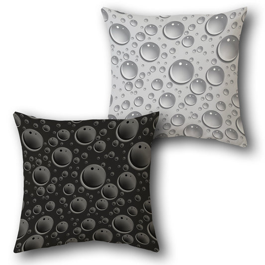 Black-Gray Dewdrop Cushion (Front & Back)