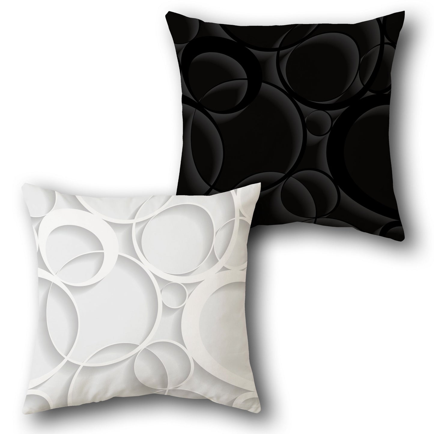 Black-White Orbital Glow Cushion (Front & Back)